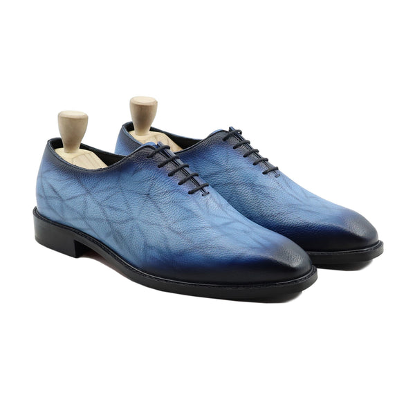 Odessa - Men's Burnished Blue Pebble Grain Leather Wholexcut Shoe
