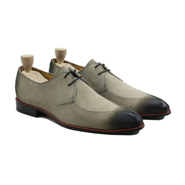 Crum - Men's Steel Grey Kid Seude Derby Shoe