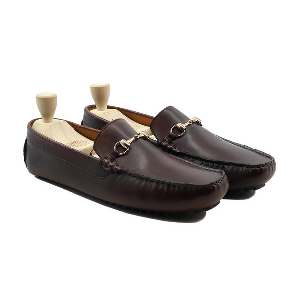 Nihon - Men's Dark Brown Calf Leather Driver Shoe