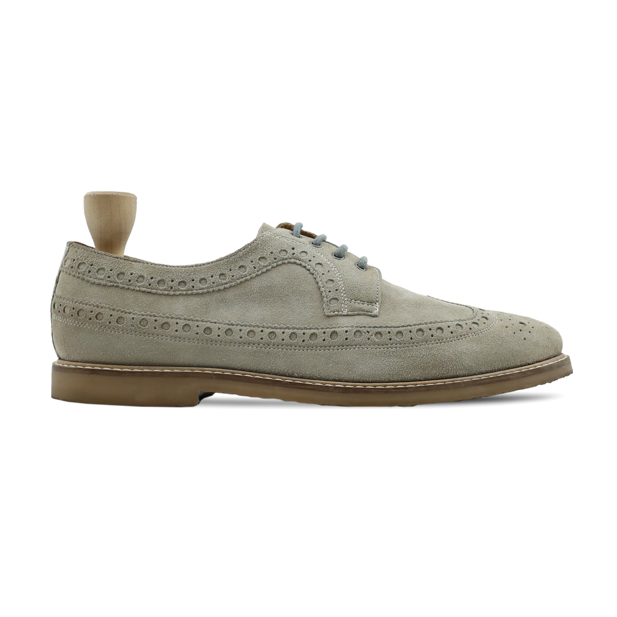 Hemat - Men's Steel Grey Kid Suede Derby Shoe