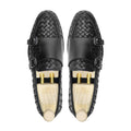 Malachite - Men's Black Calf Leather Double Monkstrap