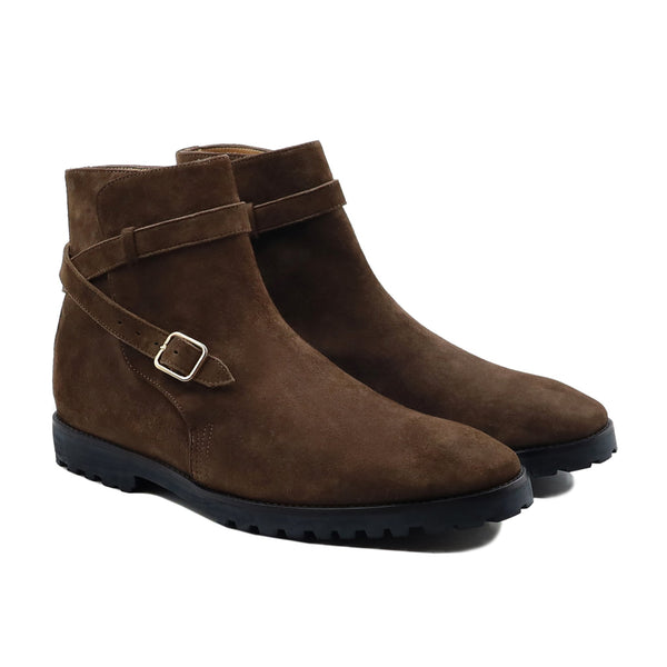 Ember - Men's Dark Brown Kid Suede Jodhpur Boot