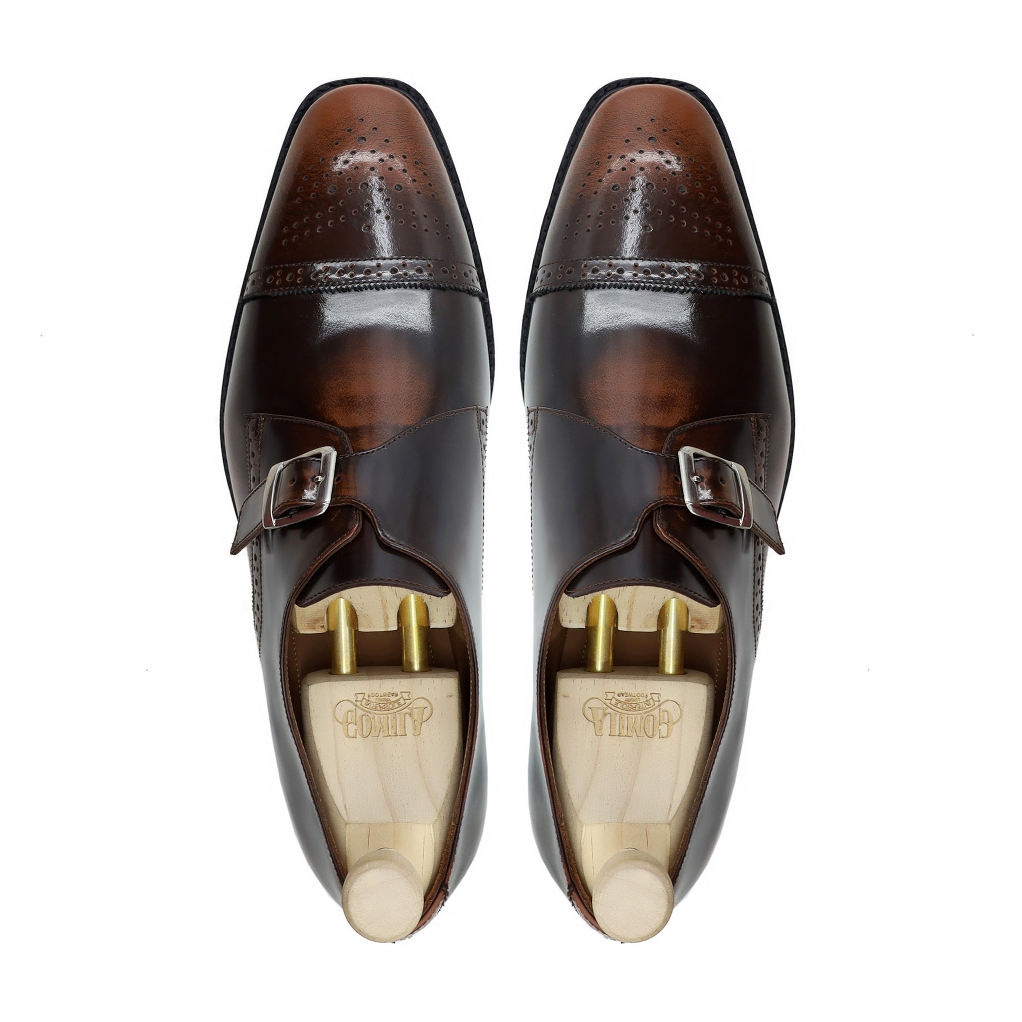 Strombus - Men's Burnished Brown Calf Leather Single Monkstrap