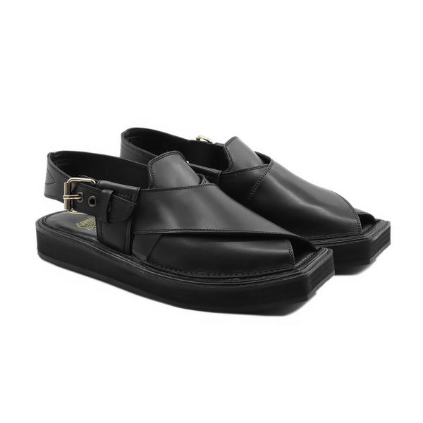 Onyx - Men's Black Calf Leather Sandal