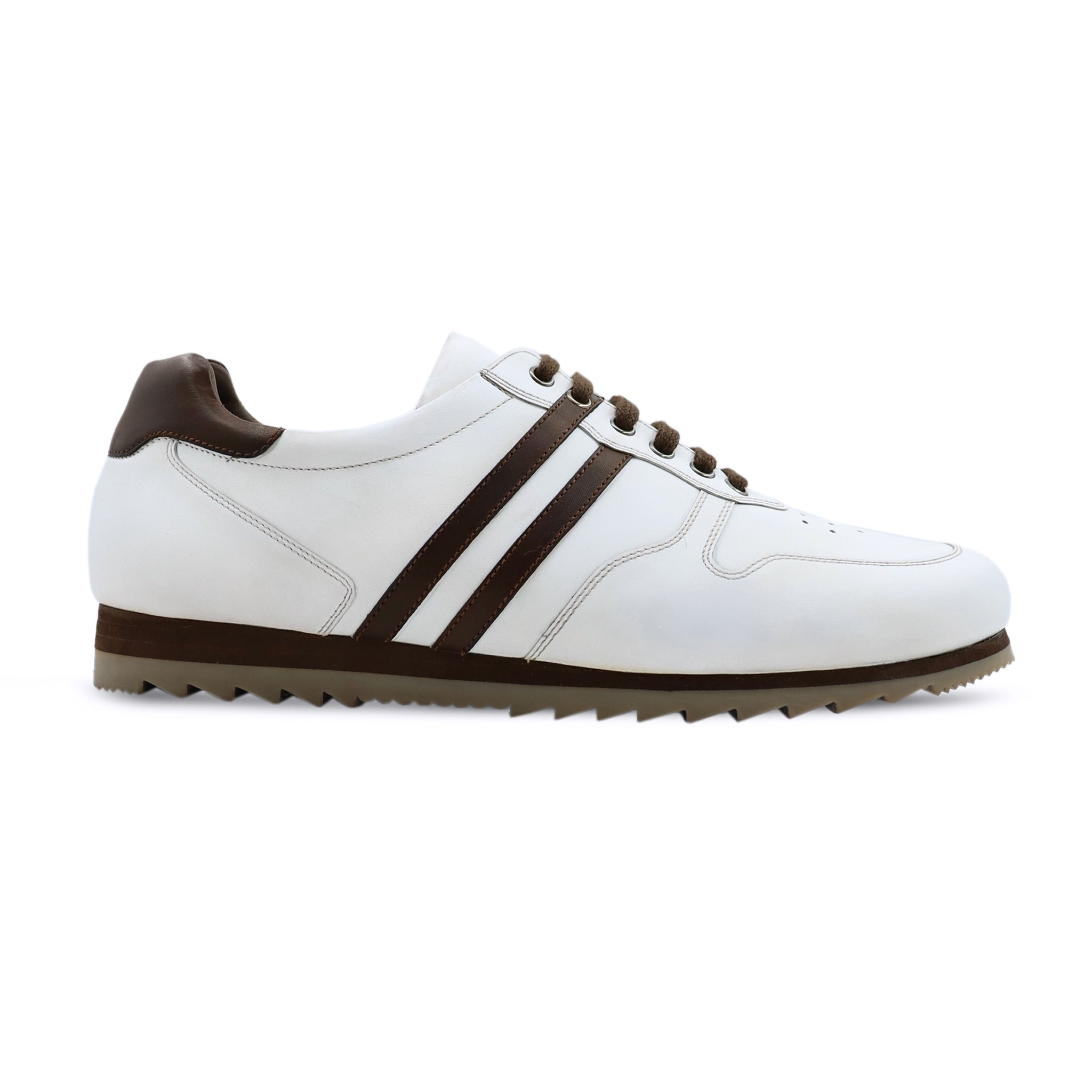 Perlan - Men's White and Brown Calf Leather Jogger