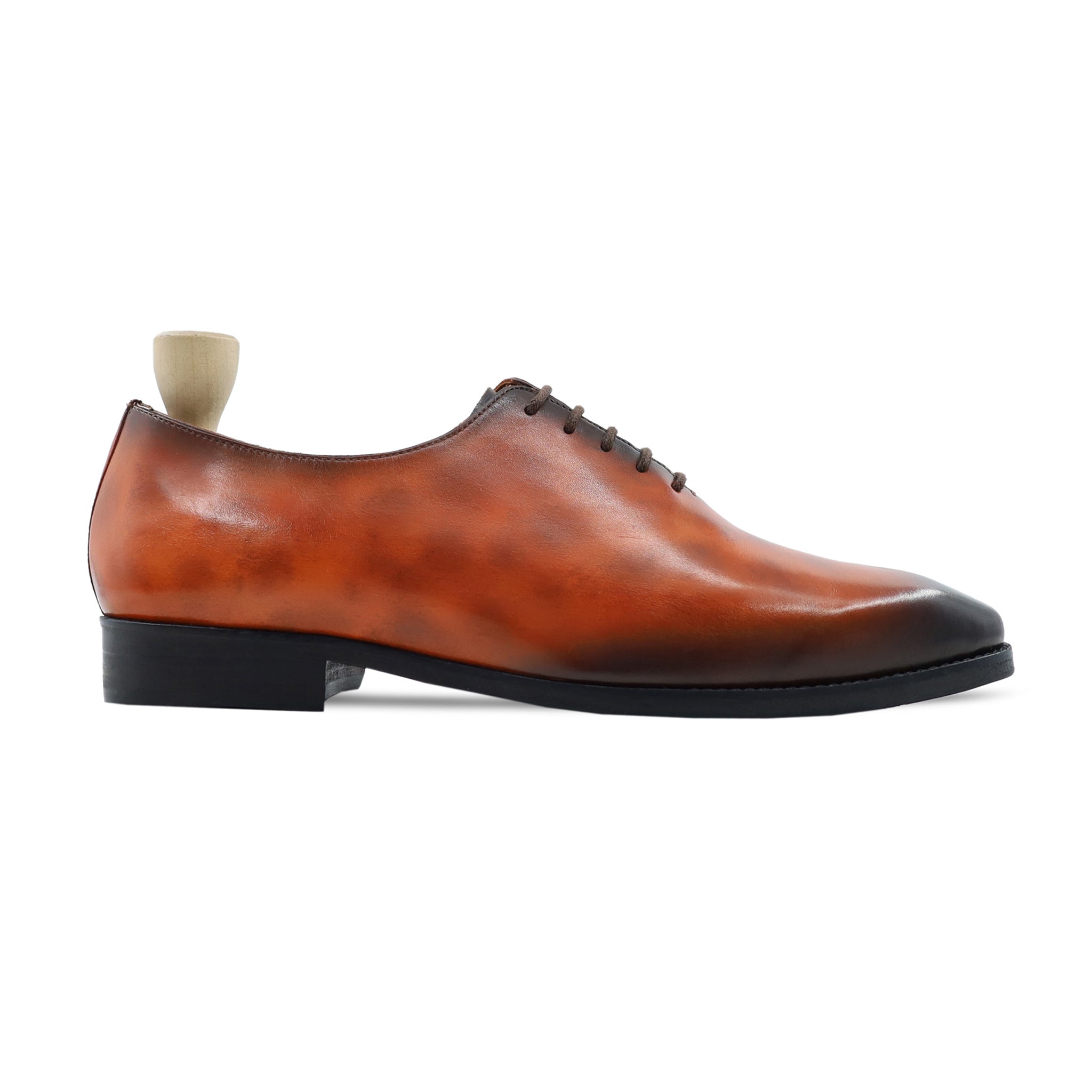 Turku - Men's Burnished Tan Calf Leather Wholecut Shoe