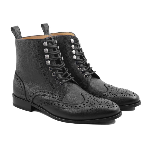 Baluran - Men's Black Pebble Grain Leather Boot