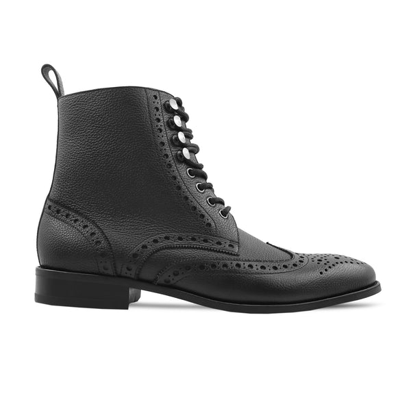 Baluran - Men's Black Pebble Grain Leather Boot