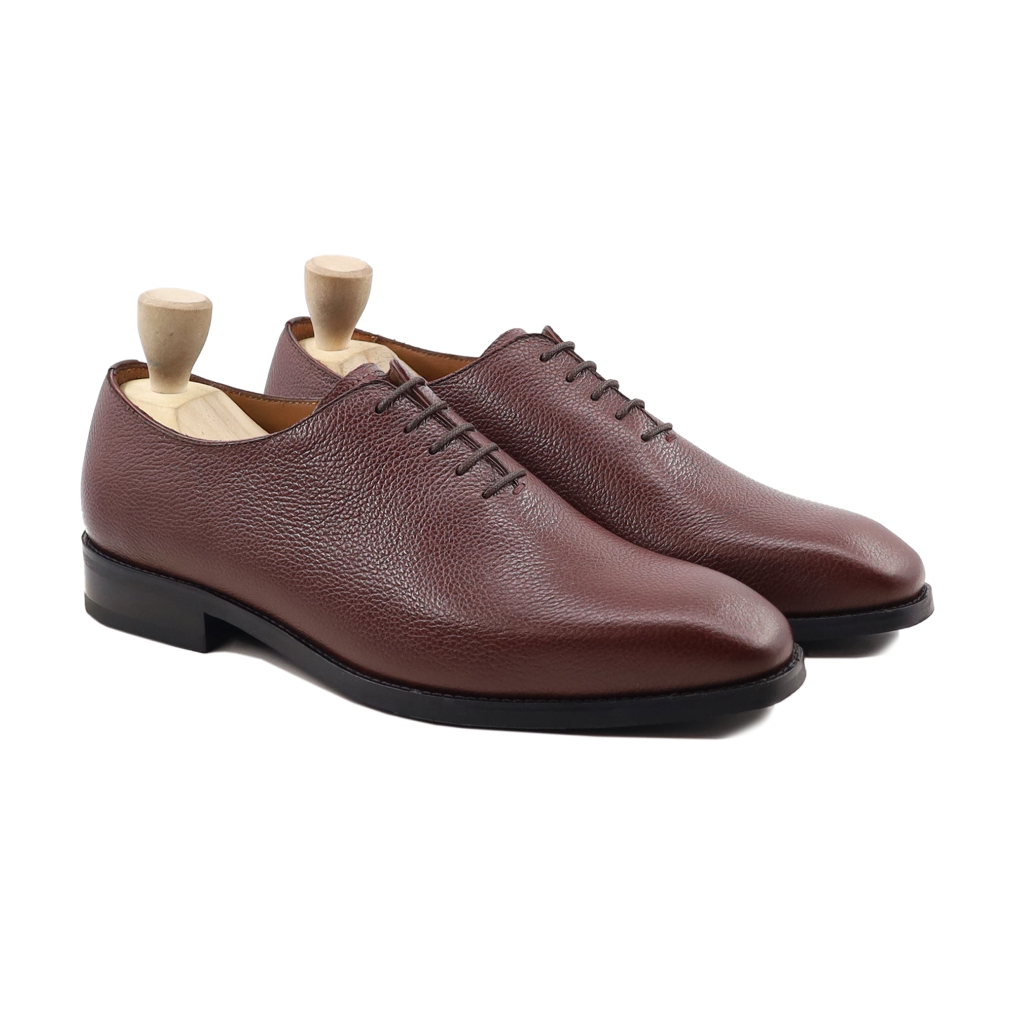 Tromso - Men's Oxblood Pebble Grain Leather Wholecut Shoe