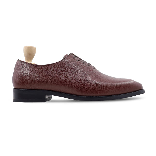 Tromso - Men's Oxblood Pebble Grain Leather Wholecut Shoe