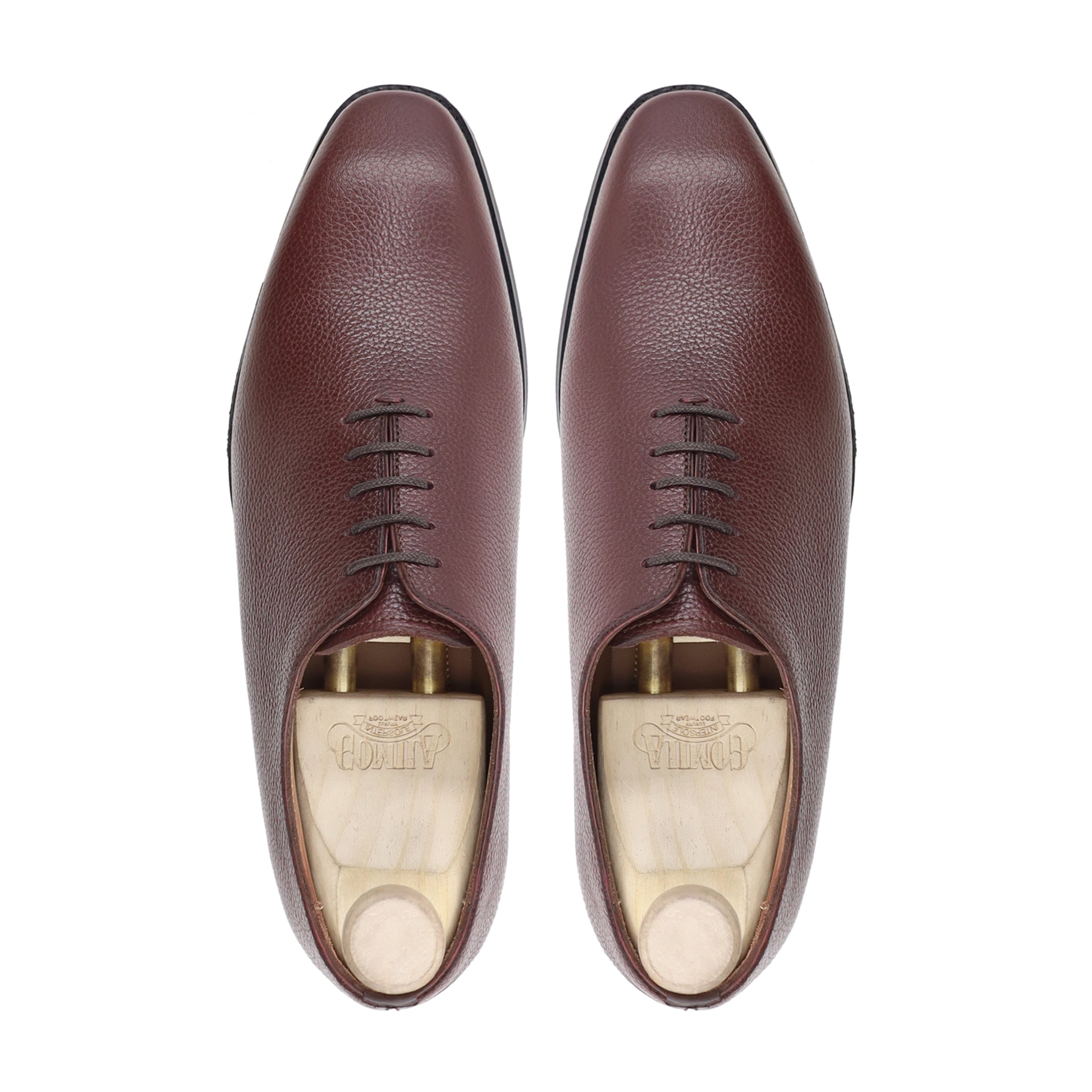 Tromso - Men's Oxblood Pebble Grain Leather Wholecut Shoe