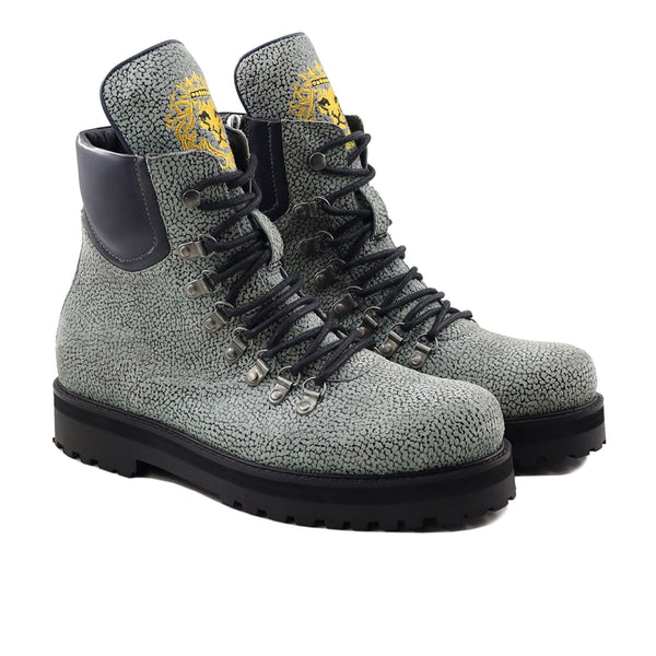 Halden - Men's Grey Stone Grain Printed Leather Boot