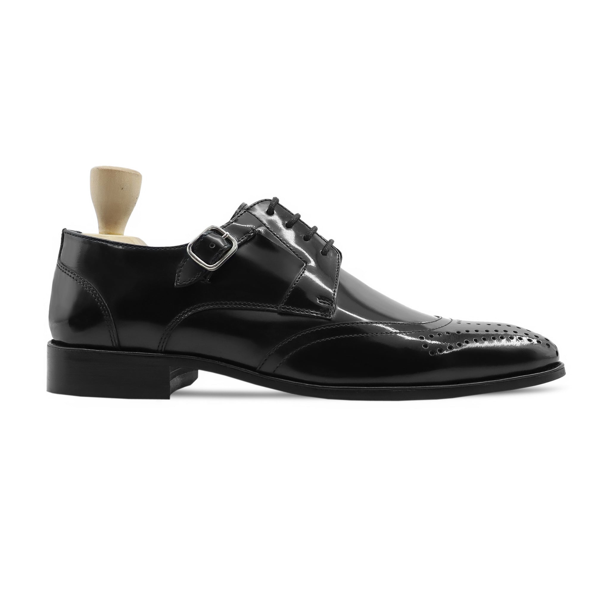 Elverum - Men's Black Box Leather High Shine Derby Shoe