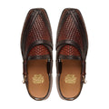 Tsheyka - Men's Reddish Brown Hand Woven Calf Leather Sandal