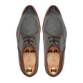 Awan - Men's Burnished Charcoal Grey Black Kid Suede Derby Shoe