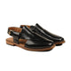Asaka - Men's Black Box Leather High Shine Sandal