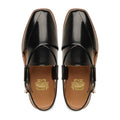 Asaka - Men's Black Box Leather High Shine Sandal