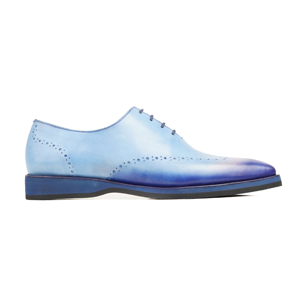 Seahorse - Men's Sky Blue Patina Calf Leather Wholecut