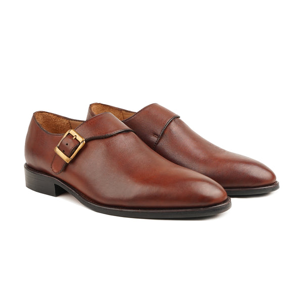 Masha - Men's Brown Calf Leather Single Monkstrap