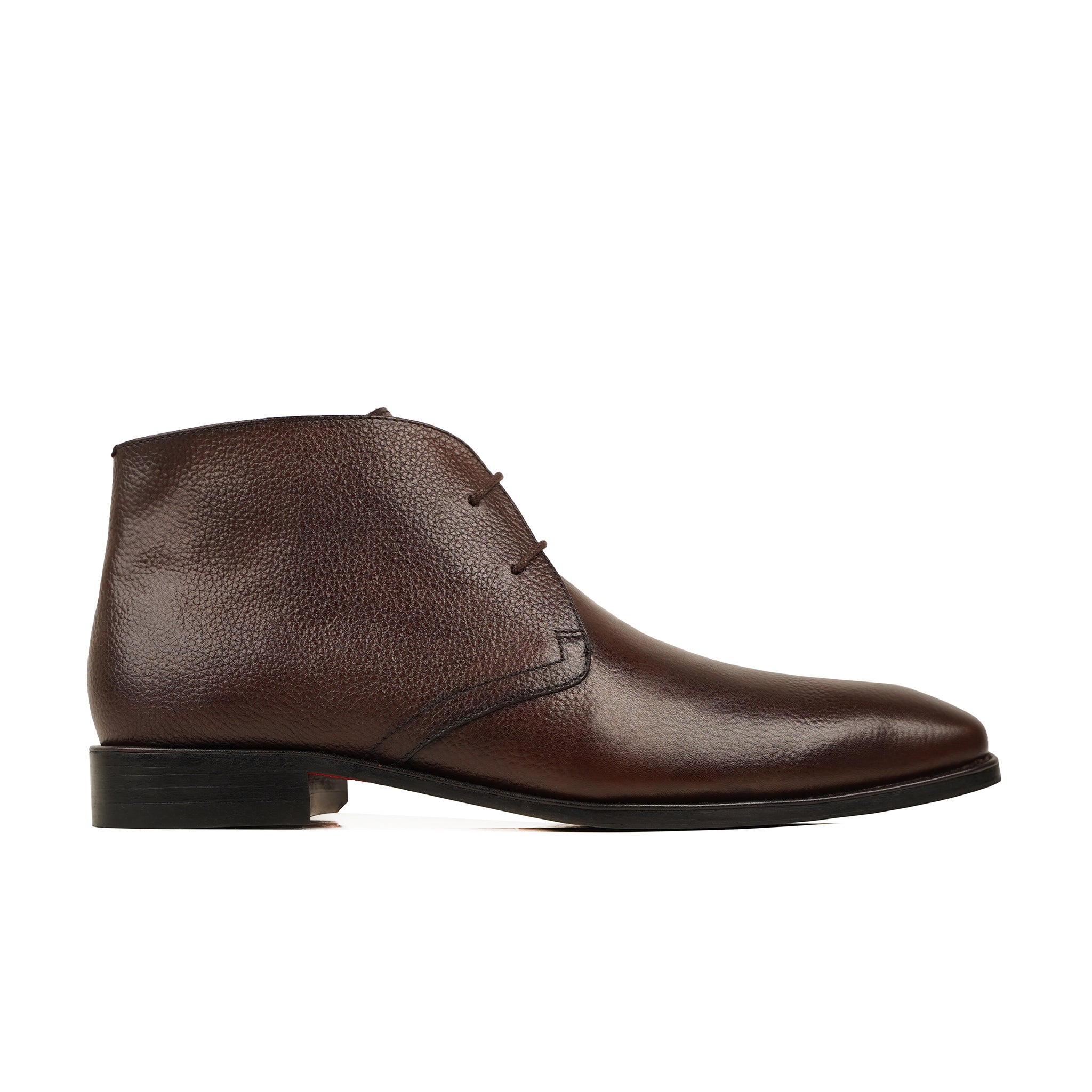 Tenin - Men's Dark Brown Pebble Grain Chukka Boot