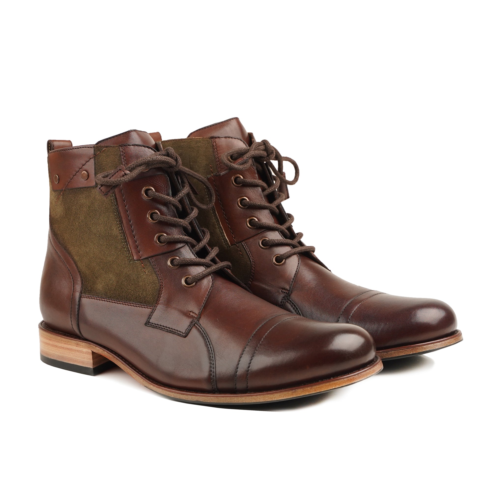 Kotoha - Men's Brown Calf Leather and Kid Suede Boot