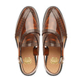 Kura - Men's Burnished Brown Box Leather High Shine Sandal