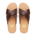 شیمارو - مردانہ گہرے بھورے بچھڑے کے چمڑے کی چپل