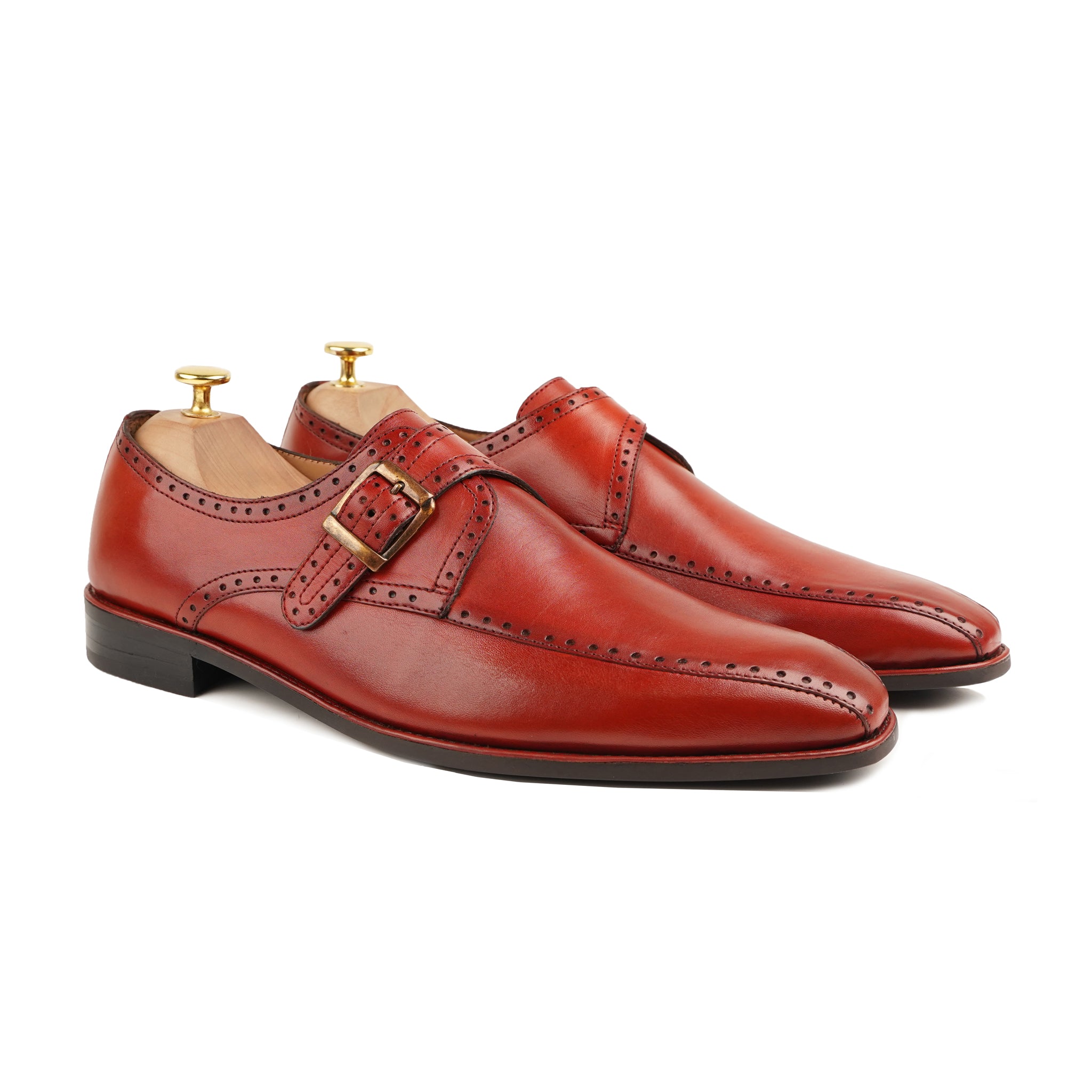 Luxor - Men's Oxblood Calf Leather Single Monkstrap