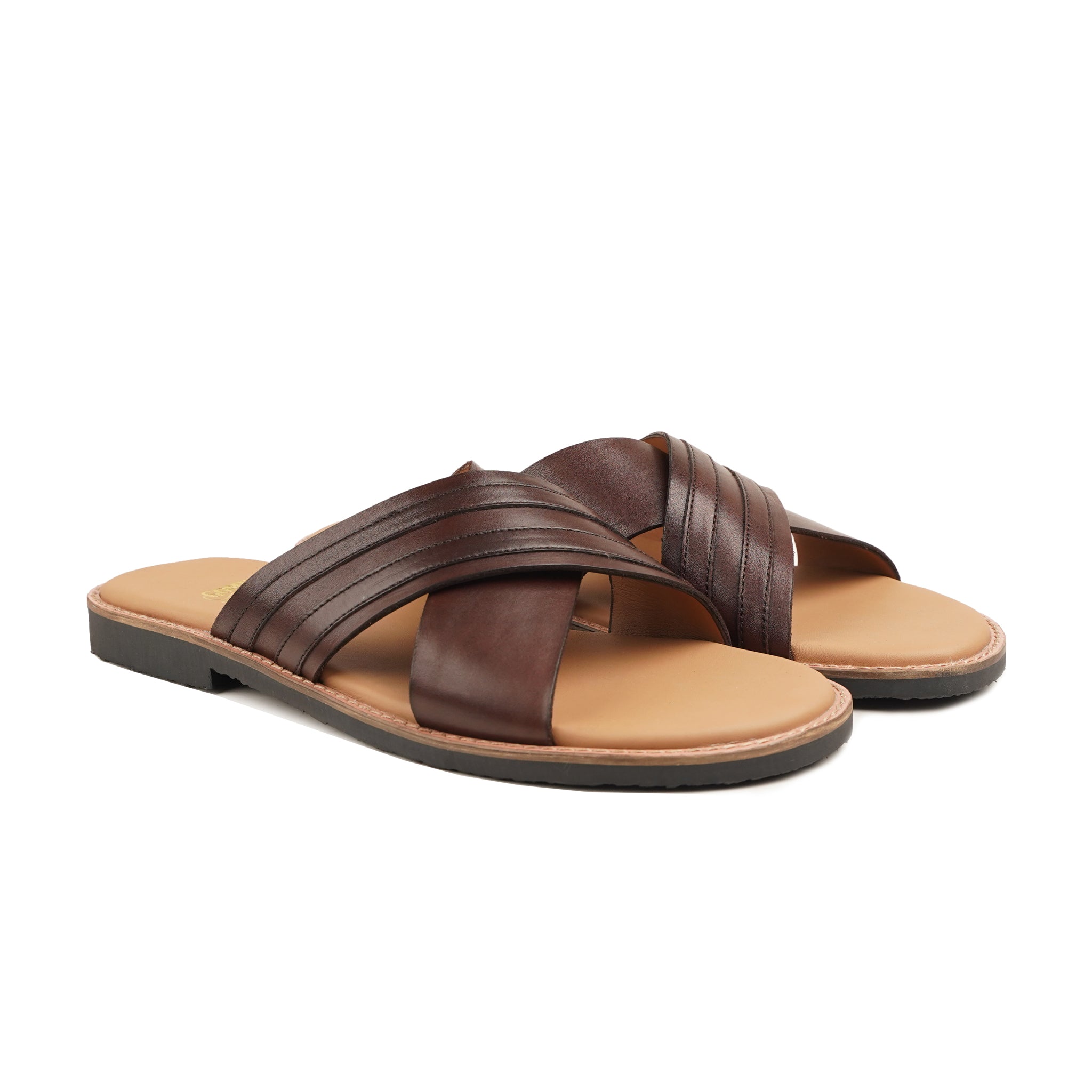 Shimaro - Men's Dark Brown Calf Leather Slipper