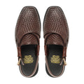 Masami - Men's Dark Brown Hand Woven Calf Leather Sandal