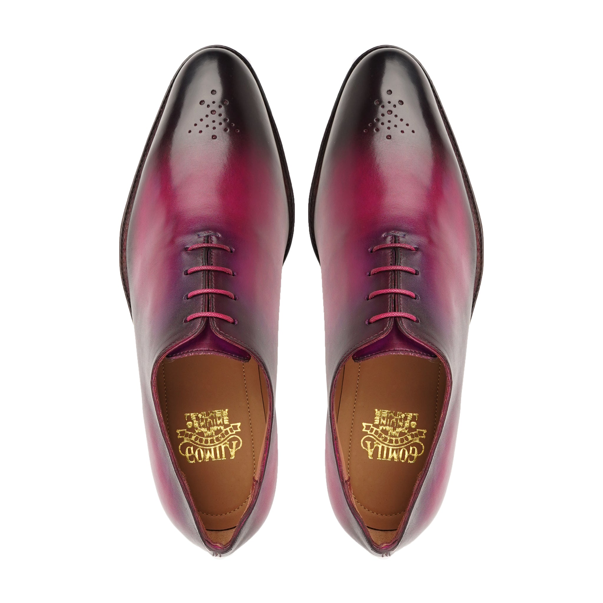 Jorge - Men's Fuchsia Patina Calf Leather Wholecut Shoe