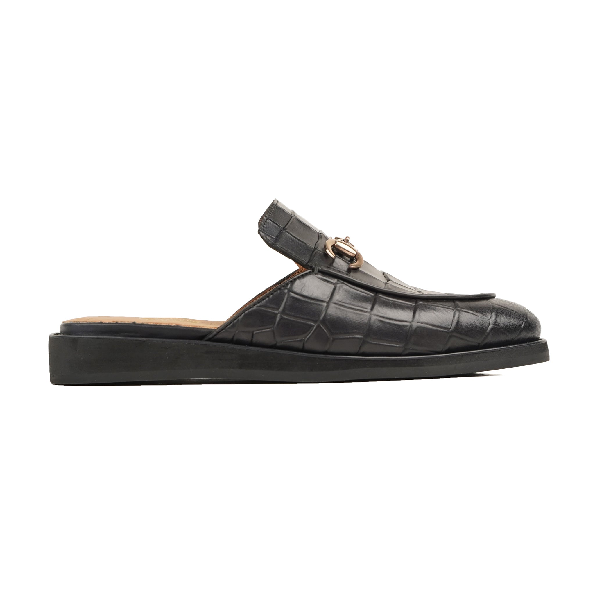 Toshie - Men's Black Calf Leather Slipper