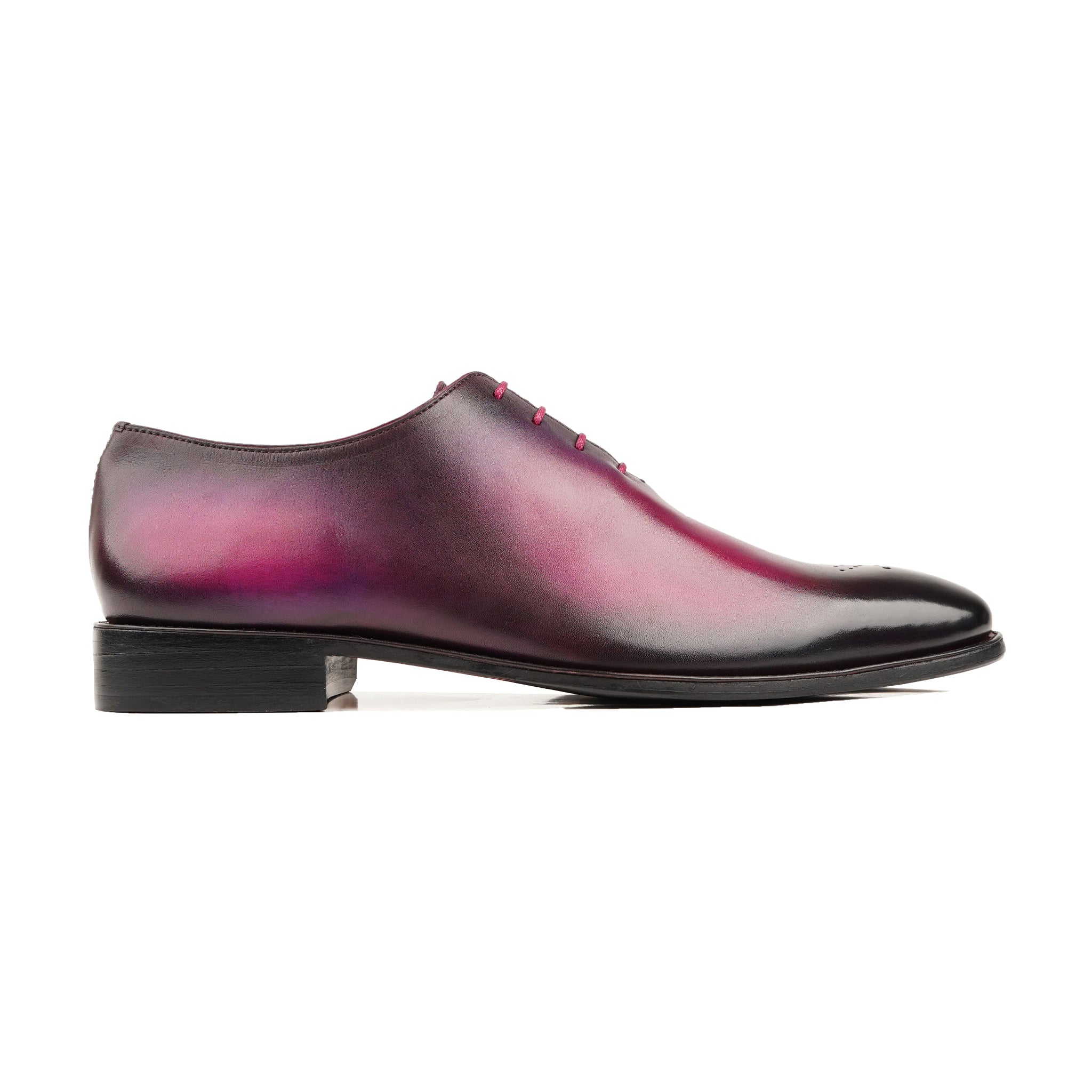 Jorge - Men's Fuchsia Patina Calf Leather Wholecut Shoe