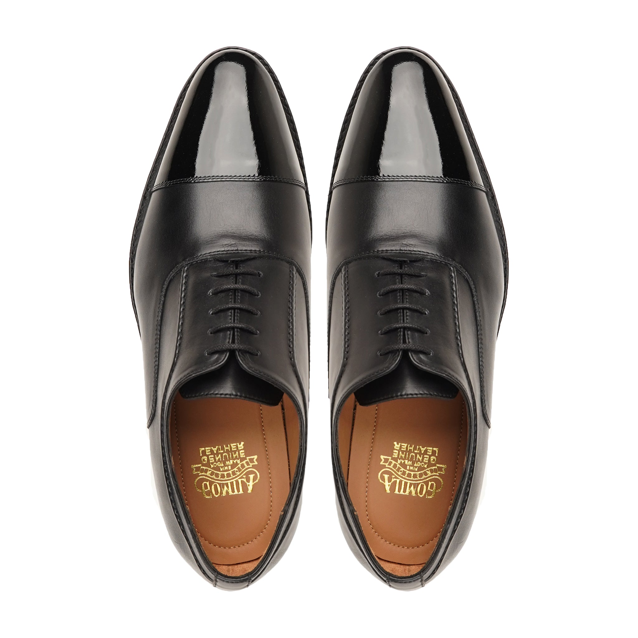 Golsar - Men's Black Calf and Patent Leather Oxford Shoe