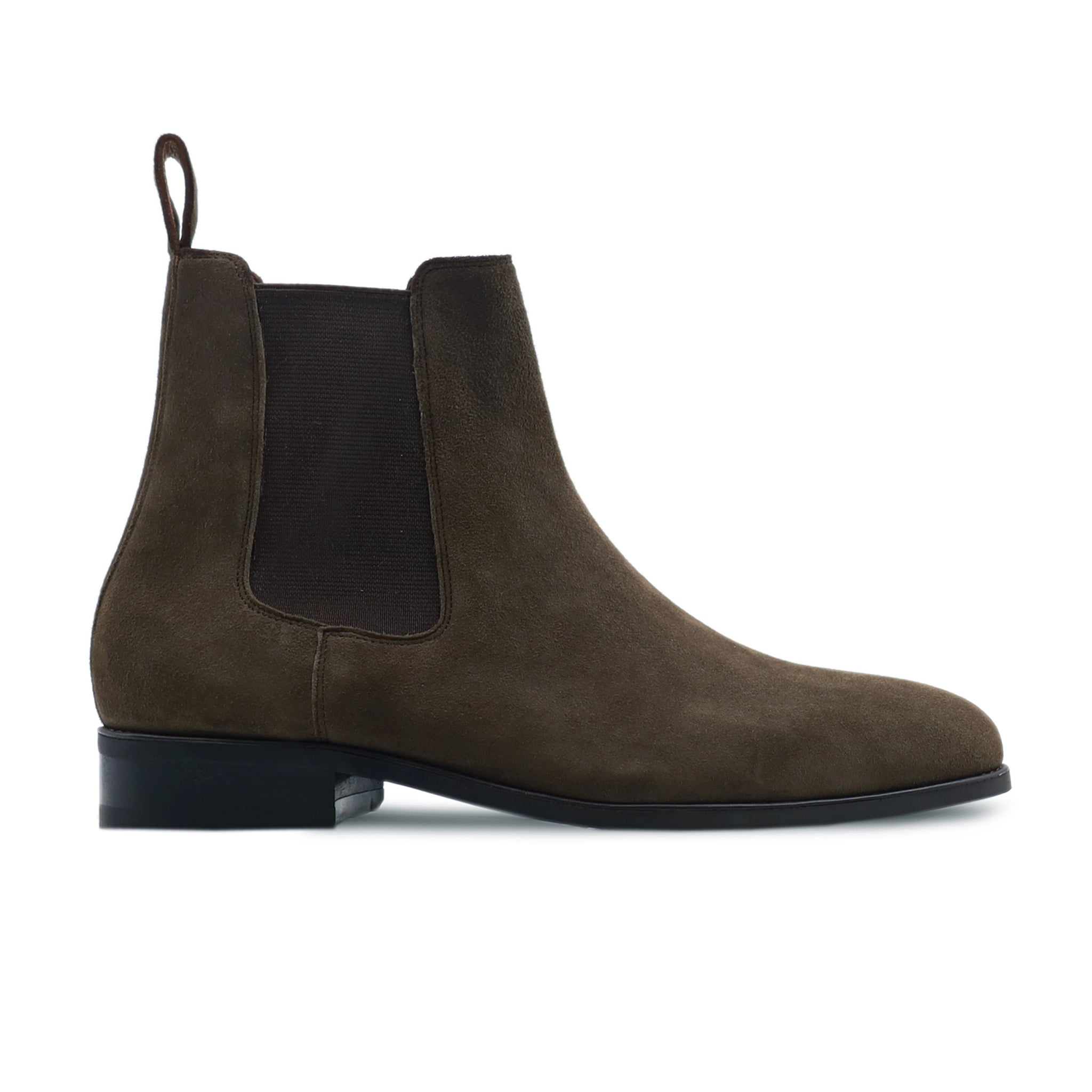 Cordo - Men's Chocolate Brown Kid Suede Chelsea Boot